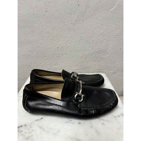 SALVATORE FERRAGAMO PARIGI Black Calf Leather Men‎ Loafers Size 5.5 main image 5